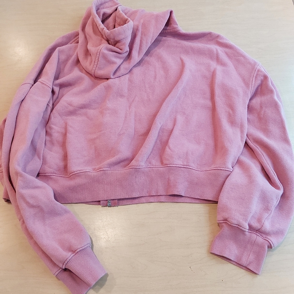 Old Navy Pink Cropped Zip Up Hoodie Small - Picture 2 of 3